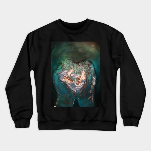 Little Boats 2 Crewneck Sweatshirt by YaebaArts